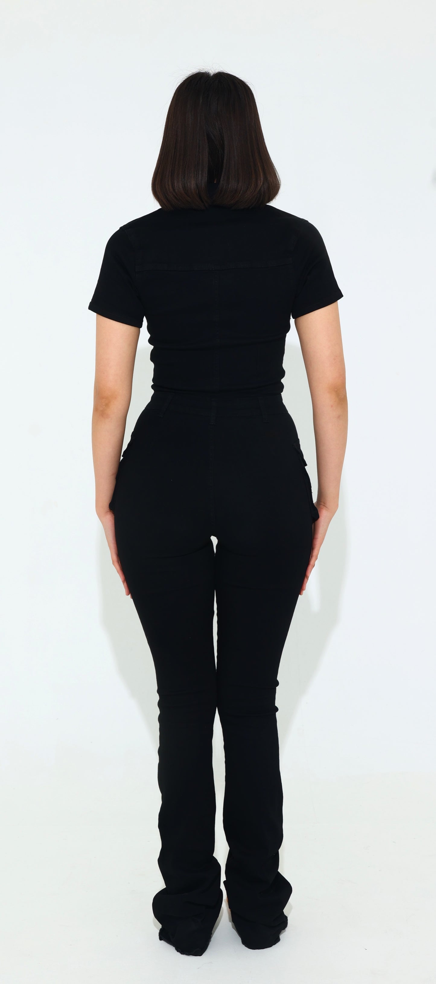 JET BLACK DENIM JUMPSUIT