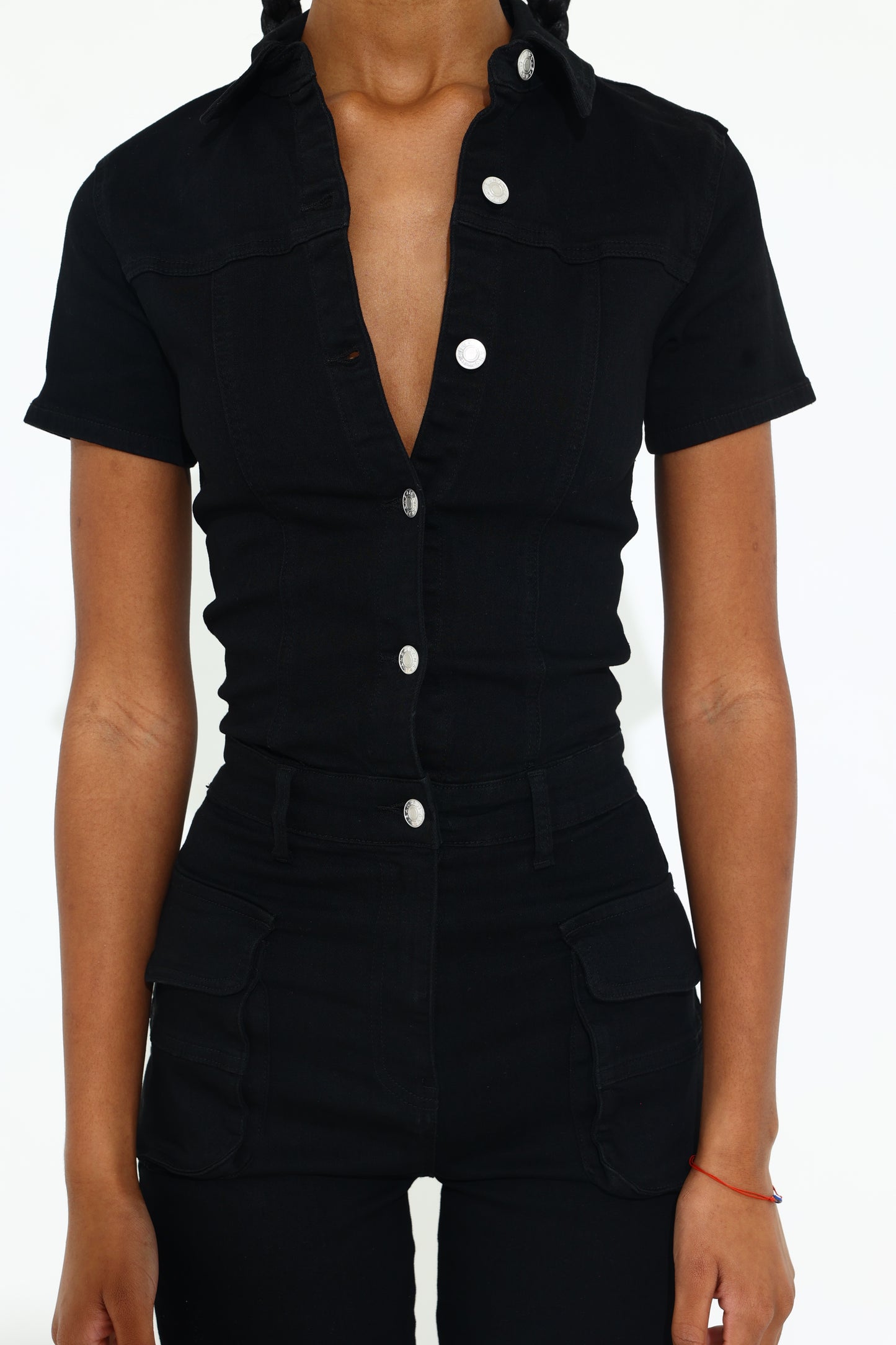JET BLACK DENIM JUMPSUIT